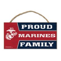 U.S. Marines Wood Sign w/Rope 5" x 10"