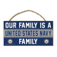 U.S. Navy Wood Sign w/Rope 5" x 10"