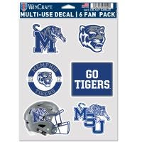 Memphis Tigers / Vintage Collegiate 6 PACK HELMET Multi Use 6 FAN PACK