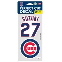 Chicago Cubs Perfect Cut Decal Set of two 4"x4" Seiya Suzuki