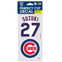 Chicago Cubs PLAYERS CHOICE DIAMOND CLUB(R) Perfect Cut Decal Set of two 4"x4" Seiya Suzuki
