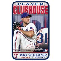 Texas Rangers Plastic Sign 11" x 17" Max Scherzer