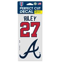 Atlanta Braves Perfect Cut Decal Set of two 4"x4" Austin Riley