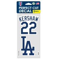 Los Angeles Dodgers Perfect Cut Decal Set of two 4"x4" Clayton Kershaw