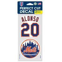 New York Mets PLAYERS CHOICE DIAMOND CLUB(R) Perfect Cut Decal Set of two 4"x4" Pete Alonso