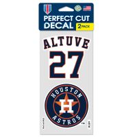 Houston Astros Perfect Cut Decal Set of two 4"x4" Jose Altuve