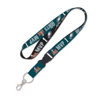 Super Bowl Champions Philadelphia Eagles Super Bowl 59 MVP Lanyard w/detachable buckle 1" Jalen Hurts