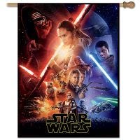 / New Trilogy FORCE AWAKENS Vertical Flag 28" x 40" Poster Collage