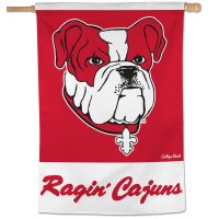 Louisiana - Lafayette Ragin Cajuns / Vintage Collegiate Vertical Flag 28" x 40"