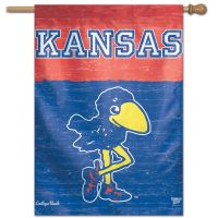 KANSAS JAYHAWKS / Vintage Collegiate VAULT Vertical Flag 28" x 40"