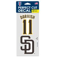 San Diego Padres Perfect Cut Decal Set of two 4"x4" Yu Darvish