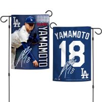 Los Angeles Dodgers Garden Flags 2 sided 12.5" x 18" Yoshinobu Yamamoto