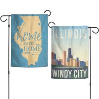 City / Illinois CHICAGO Garden Flags 2 sided 12.5" x 18"
