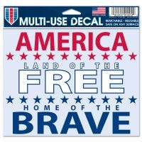 Patriotic Multi-Use Decal -Clear Bckrgd 5" x 6"