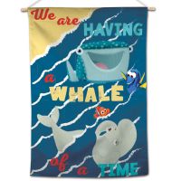 / Disney WHALE OF A TIME Vertical Flag 28" x 40" Nemo - Multiple Characters