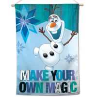 / Disney FROZEN OLAF MAKE YOUR OWN MAGIC Vertical Flag 28" x 40" Olaf
