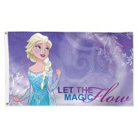 / Disney FROZEN LET THE MAGIC FLOW Flag - Deluxe 3' X 5' Elsa