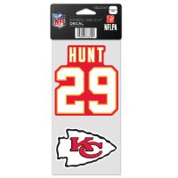 Kansas City Chiefs Perfect Cut Decal Set of two 4"x4" Kareem Hunt