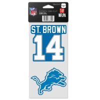 Detroit Lions Perfect Cut Decal Set of two 4"x4" Amon-Ra St. Brown