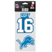 Detroit Lions Perfect Cut Decal Set of two 4"x4" Jared Goff