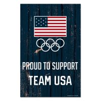 USOC Team USA Logo Wood Sign 3/8" thick 11" x 17"