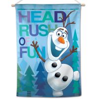 Frozen / Disney olaf head rush OF FUN Vertical Flag 28" x 40" Olaf