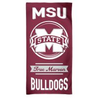 Mississippi State Bulldogs SLOGAN Fiber Beach Towel 9lb 30" x  60"