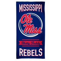 Ole Miss Rebels SLOGAN Fiber Beach Towel 9lb 30" x  60"