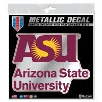 Arizona State Sun Devils INSTITUTIONAL LOGO Decal Metallic 6" x 6"